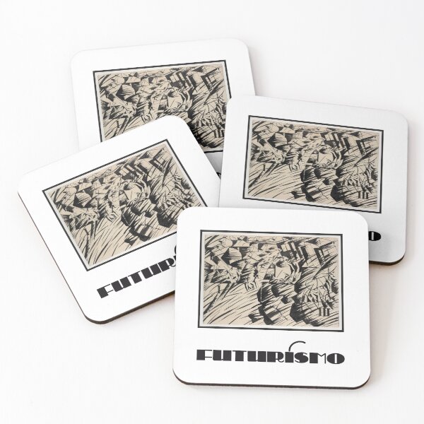 Item preview, FUTURISMO Umberto Boccioni Italian Futurism Fine Art Print with Typography. Black and Beige on White designed and sold by kierkegaard.