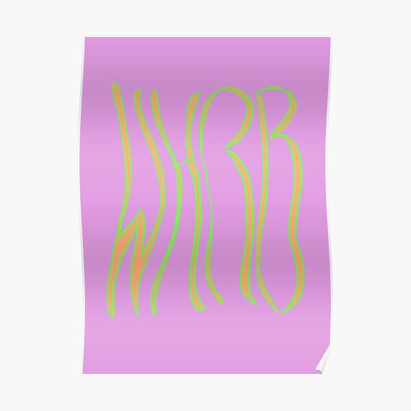 Wavy WHRB Pink Orange Green Poster
