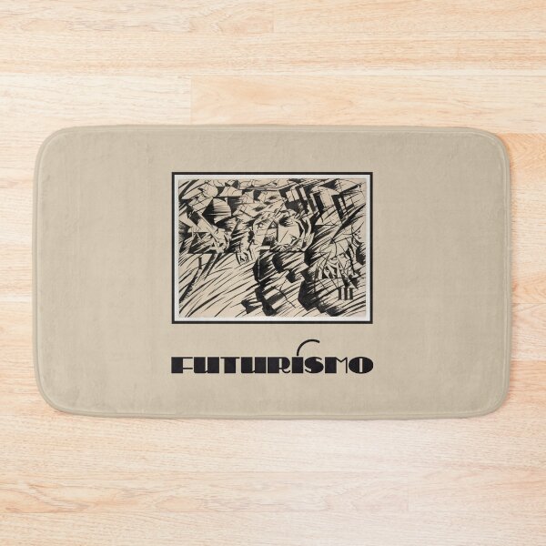 Item preview, FUTURISMO Umberto Boccioni Italian Futurist Fine Art Print with Typography in Black and Beige designed and sold by kierkegaard.