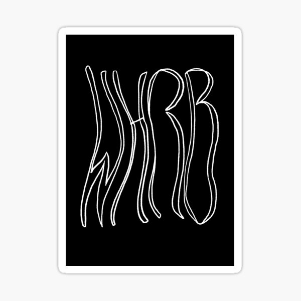 Wavy WHRB White on Black Sticker