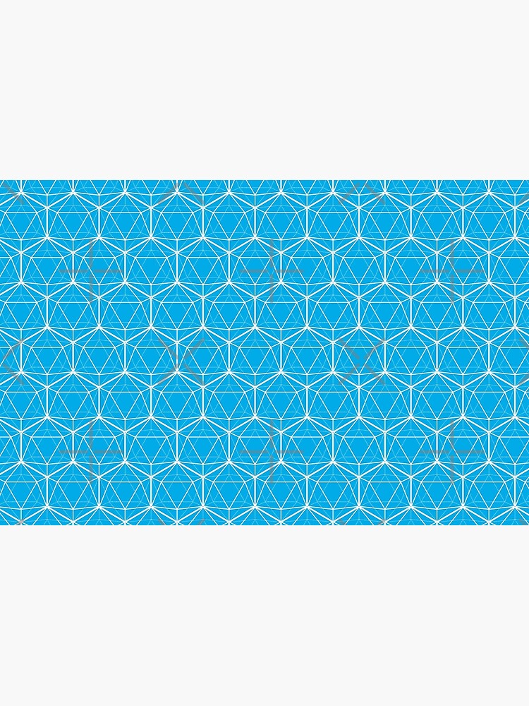 Icosahedron White on Bright Blue by beththompsonart