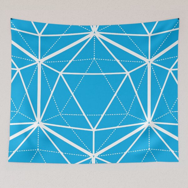 Item preview, Icosahedron White on Bright Blue designed and sold by Beth Thompson.
