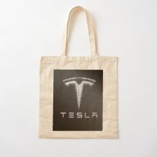 Tesla Carbon Fiber Cotton Tote Bag