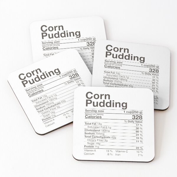 Item preview, Corn Pudding Nutritional Facts Thanksgiving Gifts Turkey Day designed and sold by Nikolaienko Artem.