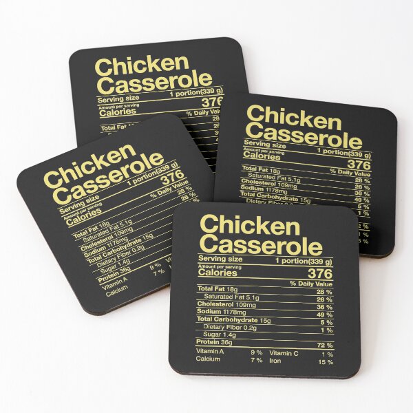 Item preview, Chicken Casserole Nutritional Facts Thanksgiving Turkey Day  designed and sold by Nikolaienko Artem.