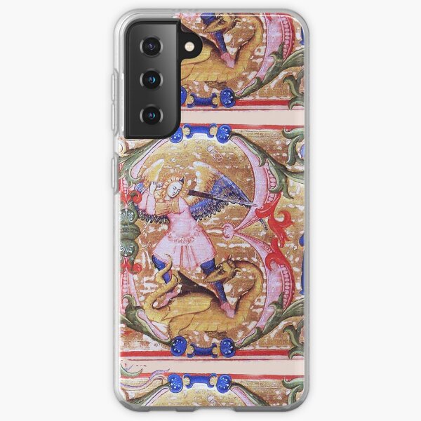 ST.MICHAEL ARCHANGEL WITH DRAGON Antique Miniature Samsung Galaxy Soft Case