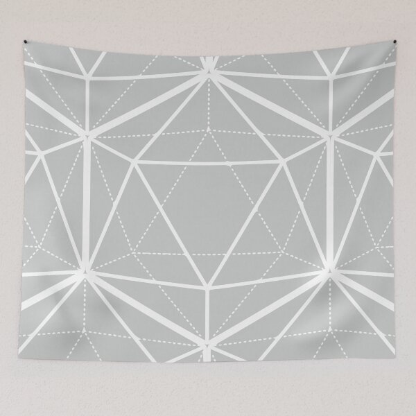 Item preview, Icosahedron Pattern White on Soft Gray designed and sold by Beth Thompson.