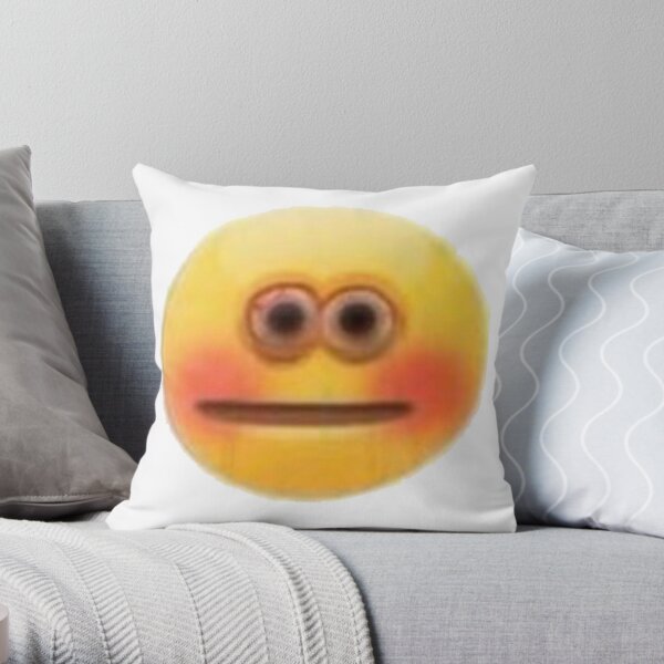 Blushing Face Emoji Pillows & Cushions | Redbubble