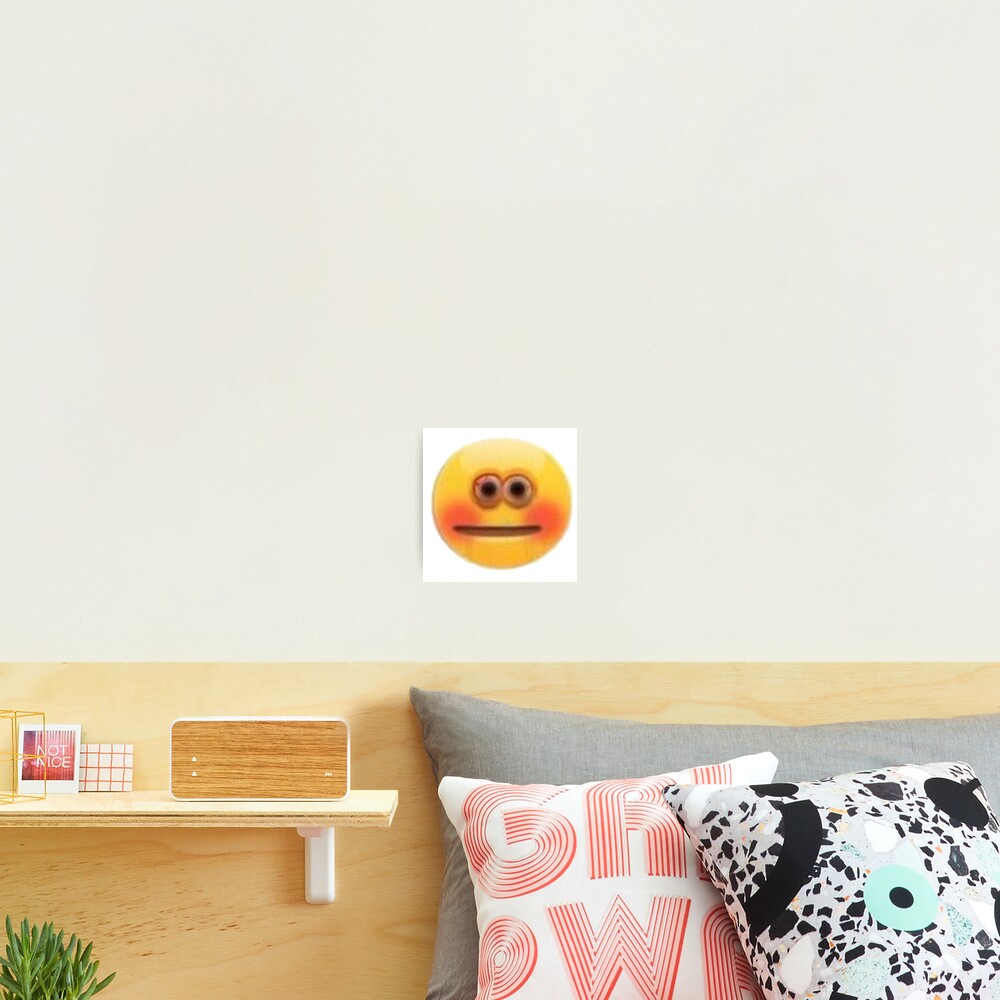 Cursed Stressed Blushing Emoji Photographic Print By Goath Redbubble