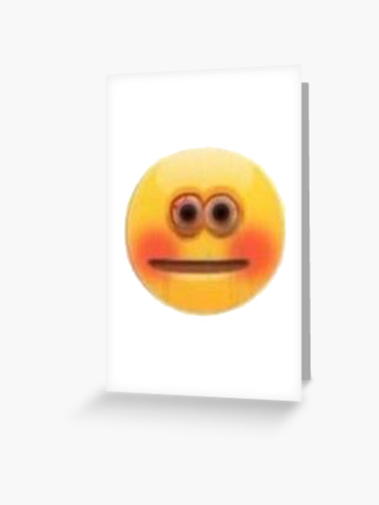 Cursed Stressed Blushing Emoji Greeting Card for Sale by Goath