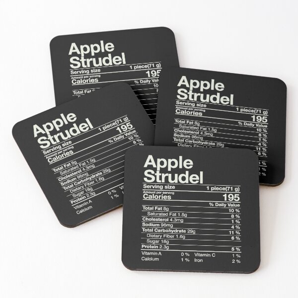 Item preview, Apple Strudel Nutritional Facts Thanksgiving Gift Turkey Day designed and sold by Nikolaienko Artem.