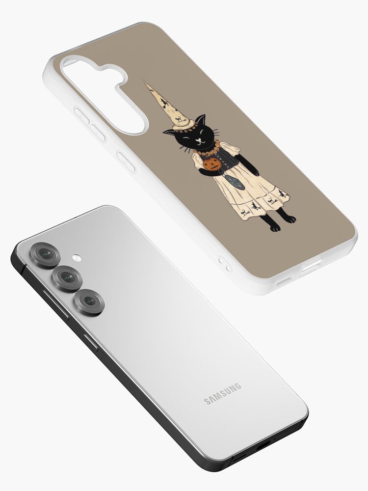 Thumbnail 2 of 4, Samsung Galaxy Phone Case, Spooky Cat designed and sold by hwainio.
