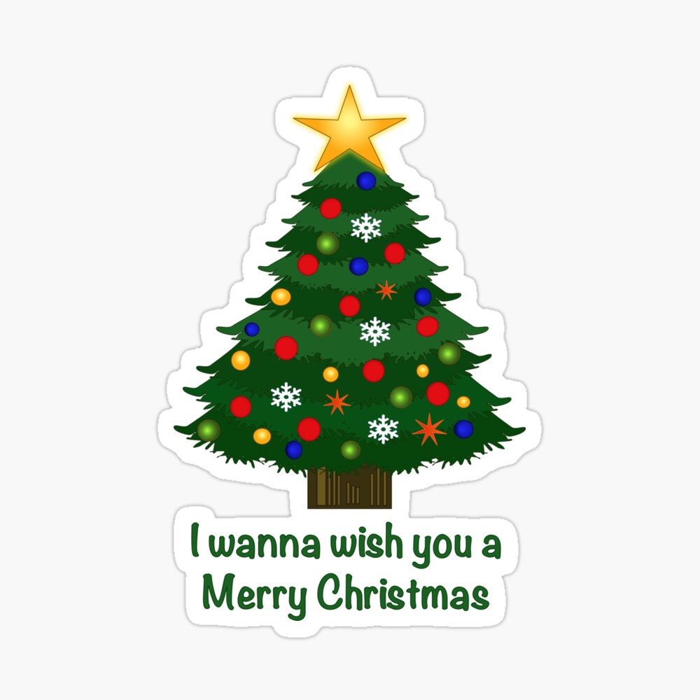 I Wanna Wish You A Merry Christmas Tree Kids T Shirt By Mfgb Creations Redbubble