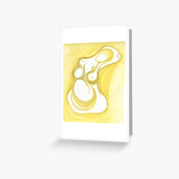 yellow abstract goddess Greeting Card