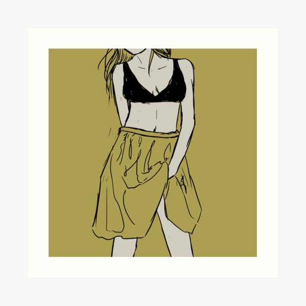 Girl in bralette and skirt | The Freedom Art Print