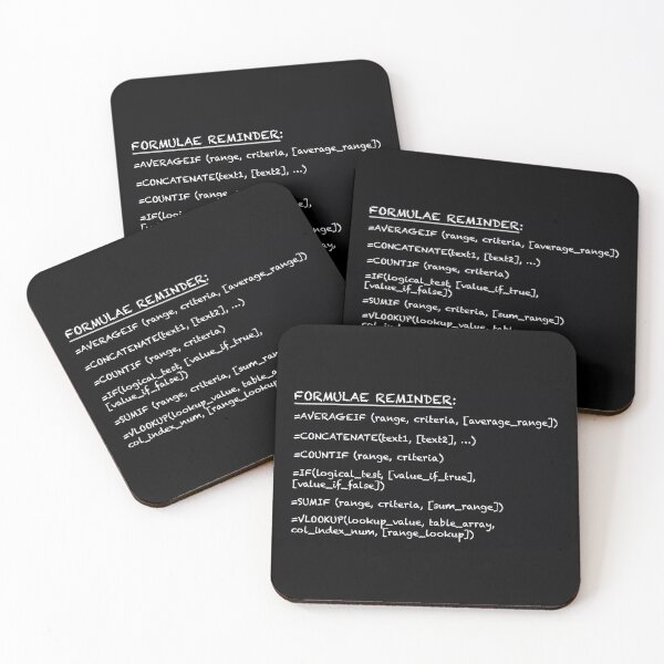 Item preview, Spreadsheet Formulae Reminder designed and sold by jakeonredbubble.