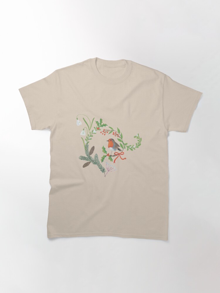 Alternate view of Christmas Chintz with Robin - Traditional chintz by Cecca Designs Classic T-Shirt