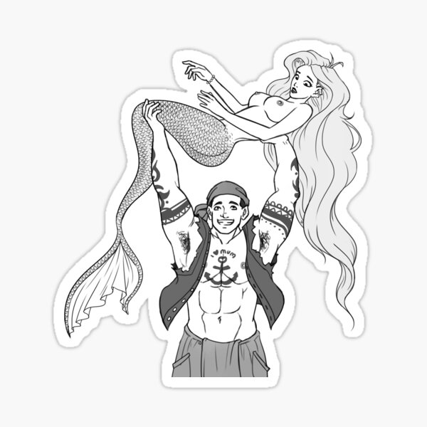 Inktober - Catch a Mermaid! Sticker