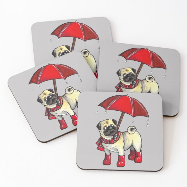 Item preview, Rainy day Pug designed and sold by animalartbyjess.