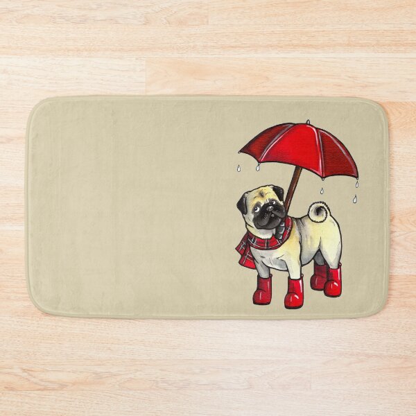 Item preview, Rainy day Pug designed and sold by animalartbyjess.