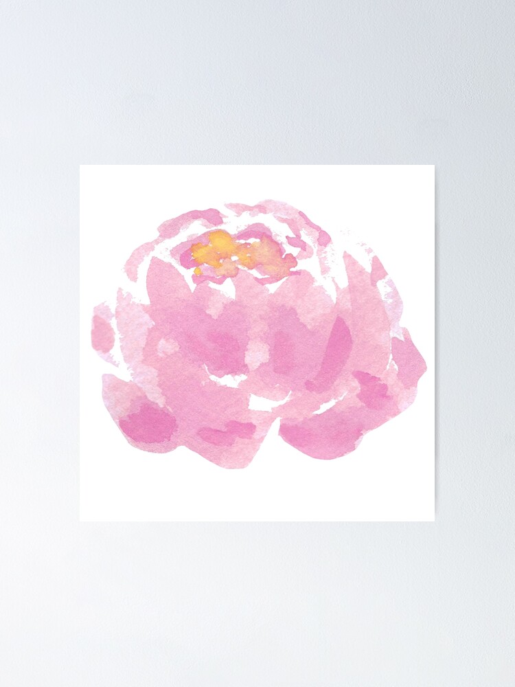 The Peony Drawing Flower Hand Drawn Peony Isolated Poster By Vectormarketnet Redbubble