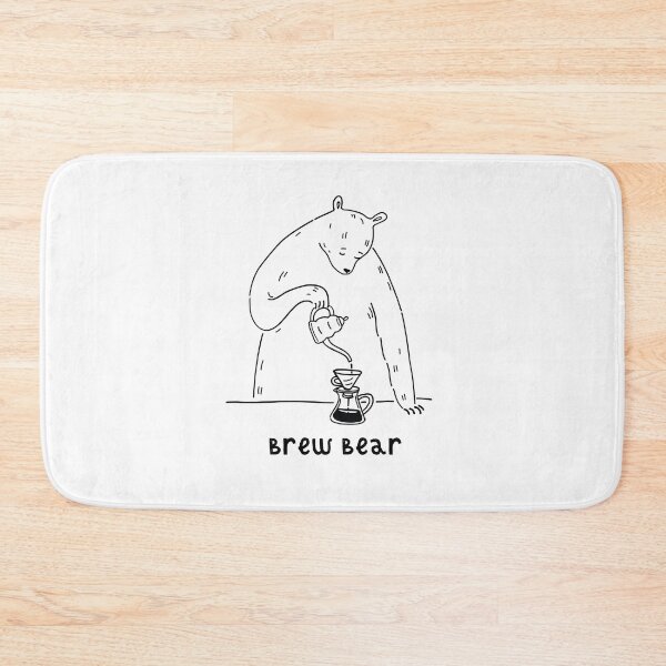 Item preview, Minimalistic bear brewing filter coffee designed and sold by Jen-Yellow.