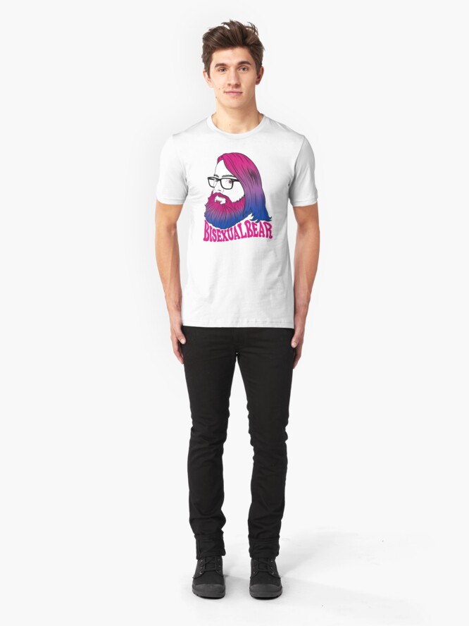 Alternate view of Bearded bisexual bear Slim Fit T-Shirt