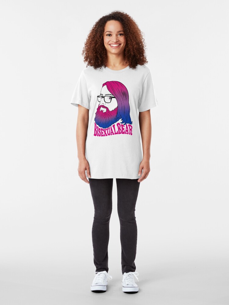 Alternate view of Bearded bisexual bear Slim Fit T-Shirt