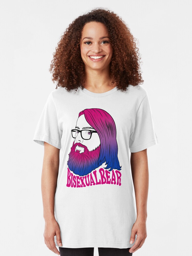 Alternate view of Bearded bisexual bear Slim Fit T-Shirt