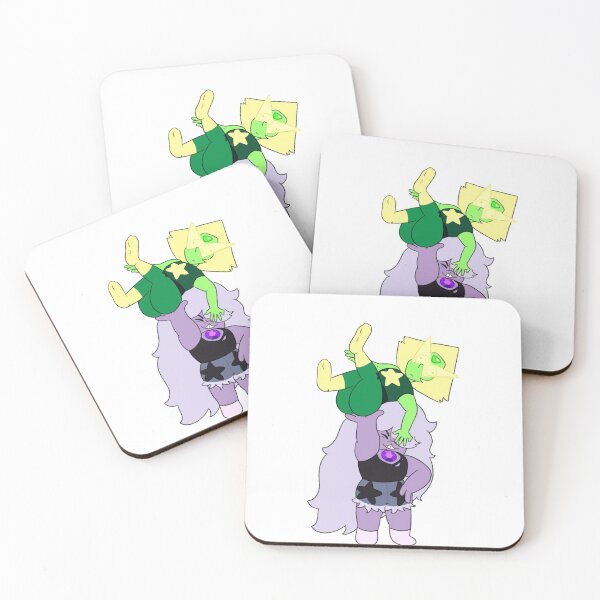 Amethyst and Peridot Coasters (Set of 4)