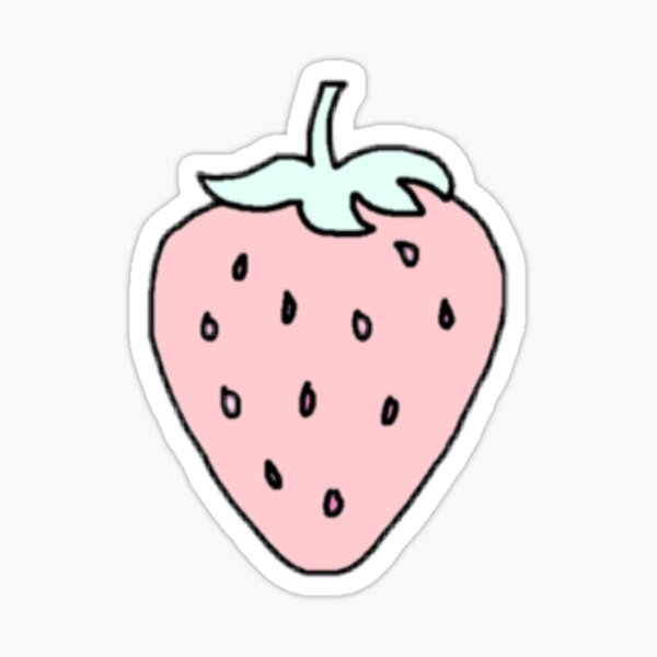 Pink Strawberry Aesthetic Sticker