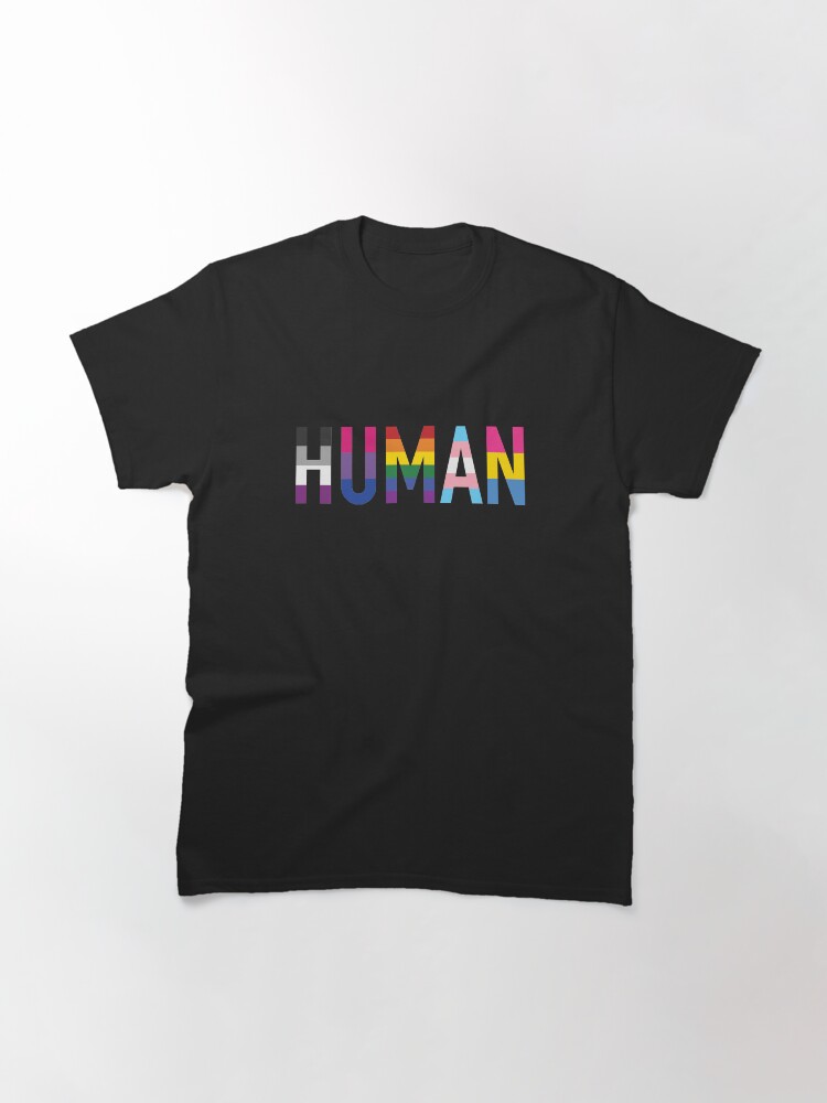 Imagen 3 de 7, Camiseta clásica con la obra Humano, Varias Banderas Queer 1, diseñada y vendida por fc13empire.