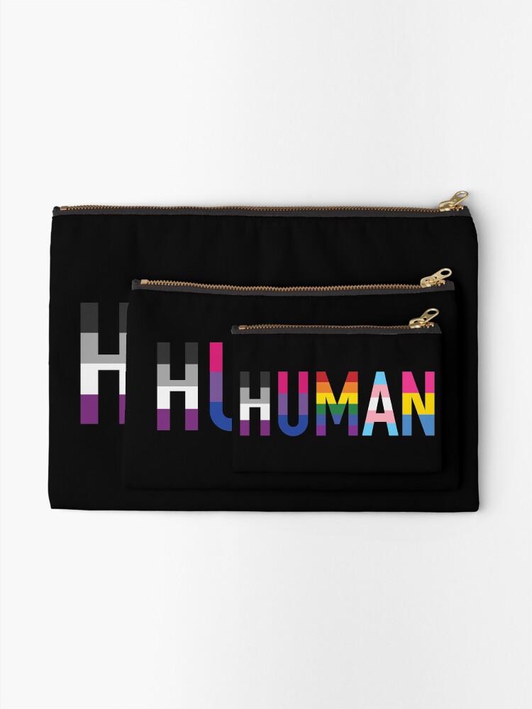 Alternate view of Human, Various Queer Flags 1 Zipper Pouch