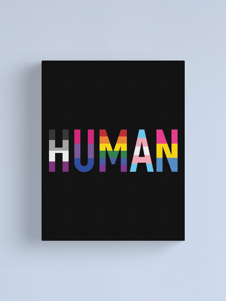 Alternate view of Human, Various Queer Flags 1 Canvas Print