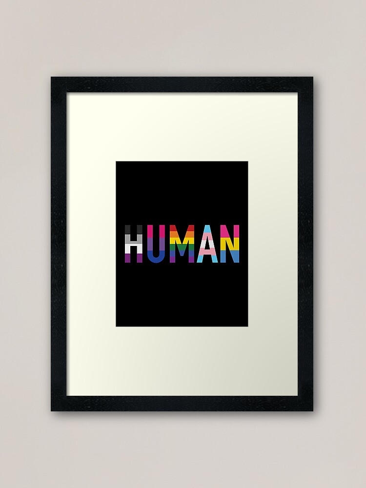 Alternate view of Human, Various Queer Flags 1 Framed Art Print