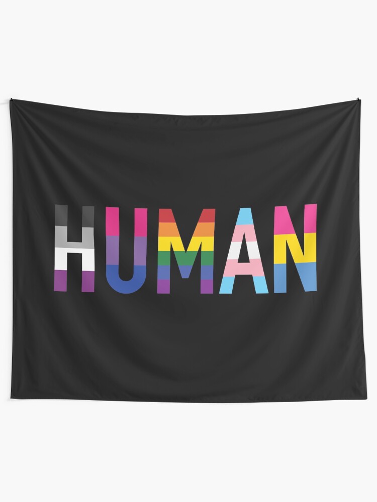 Alternate view of Human, Various Queer Flags 1 Tapestry