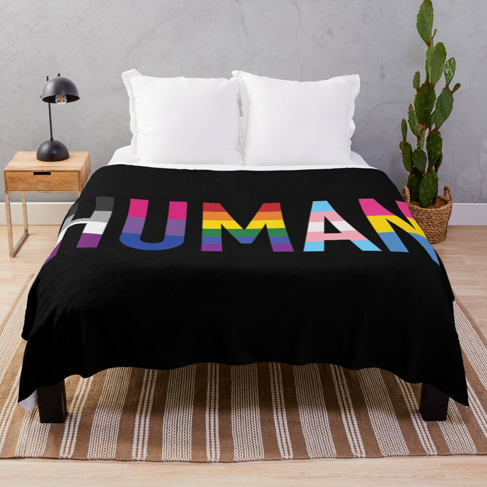 Human, Various Queer Flags 1 Throw Blanket