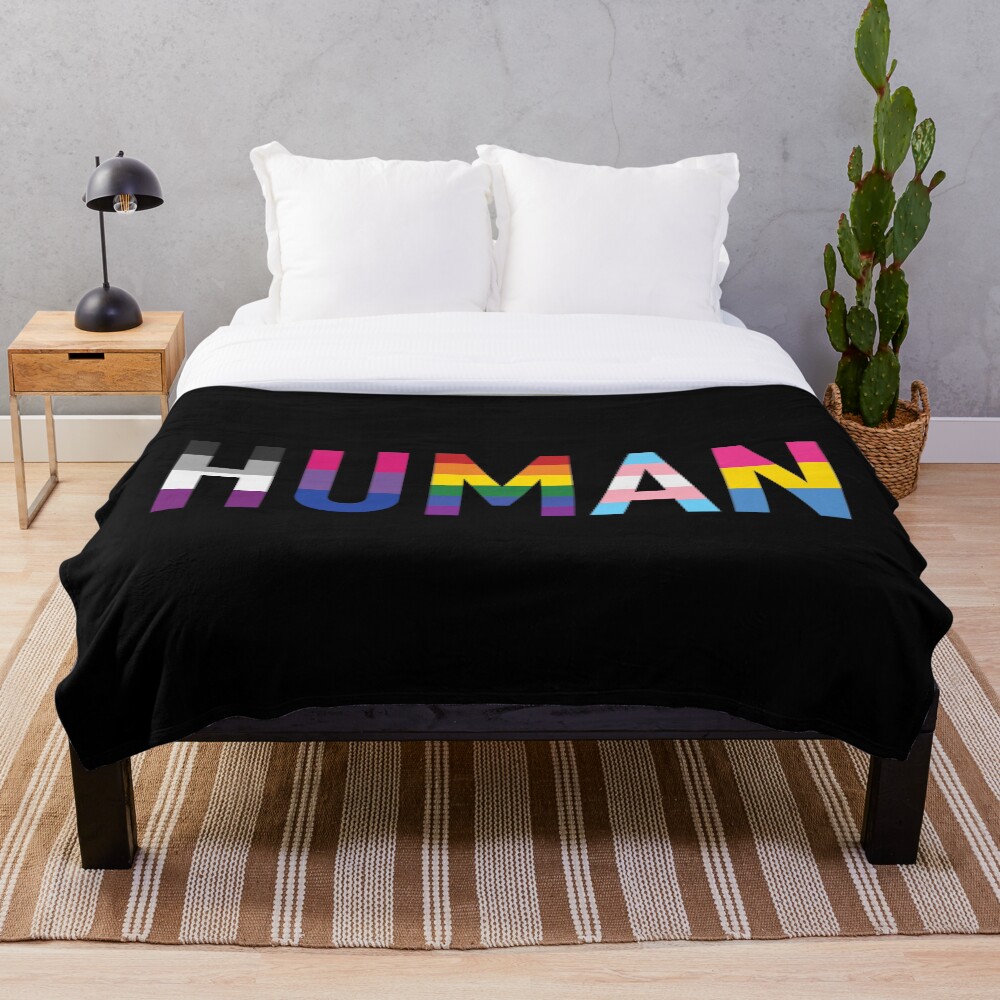 Human, Various Queer Flags 1 Throw Blanket