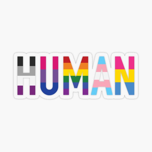 Human, Various Queer Flags 1 Transparent Sticker