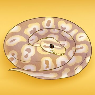 Artwork thumbnail, Adorable cute cartoon chibi ball python banana pastel morph by Chiwowy