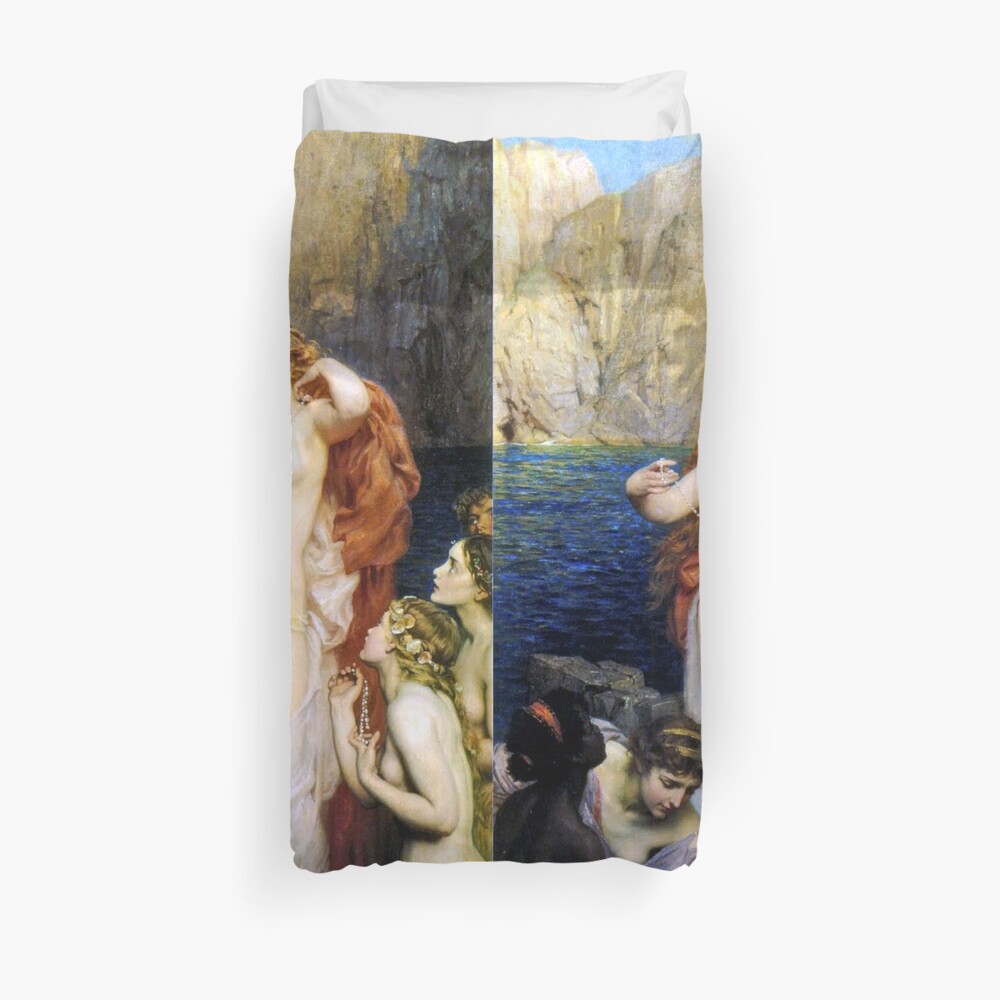 "The Pearls of Aphrodite Herbert James Draper" Duvet Cover by