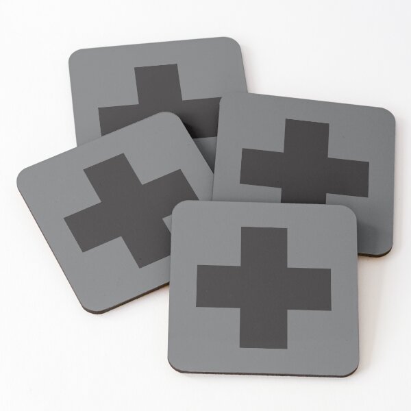 Item preview, Black Swiss cross on grey designed and sold by Latte Design.