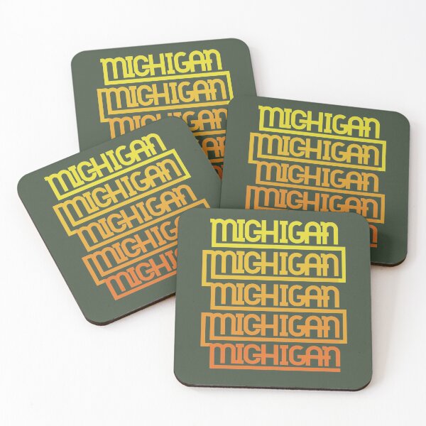 Item preview, Michigan - Retro Repeating in Sunset designed and sold by thesadsquatch.