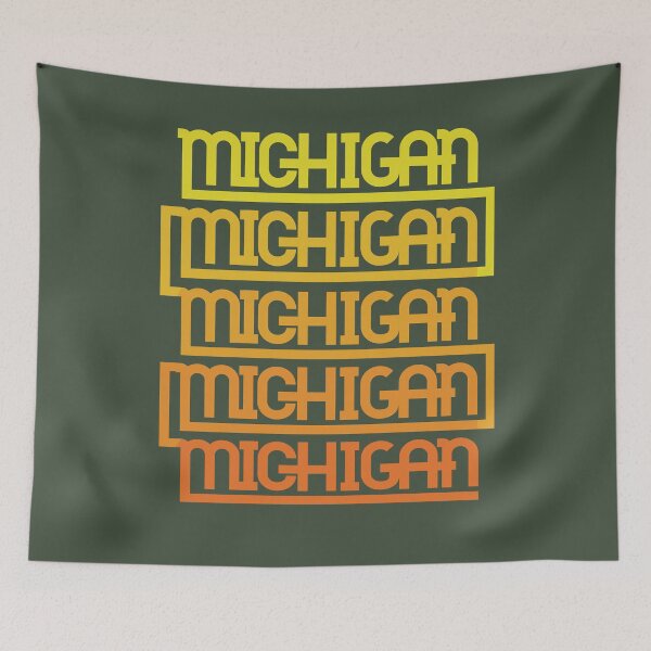 Item preview, Michigan - Retro Repeating in Sunset designed and sold by thesadsquatch.