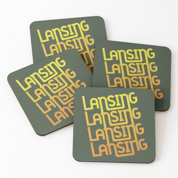 Item preview, Lansing - Retro Skewed Repeating in Sunset designed and sold by thesadsquatch.