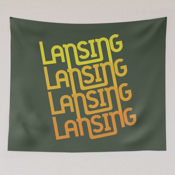 Item preview, Lansing - Retro Skewed Repeating in Sunset designed and sold by thesadsquatch.