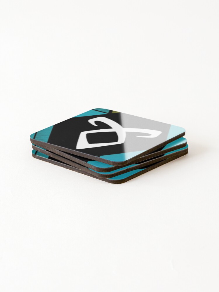 Thumbnail 4 of 5, Coasters (Set of 4), Angelic Rune Teal Stained Rune designed and sold by DeviantMalec.