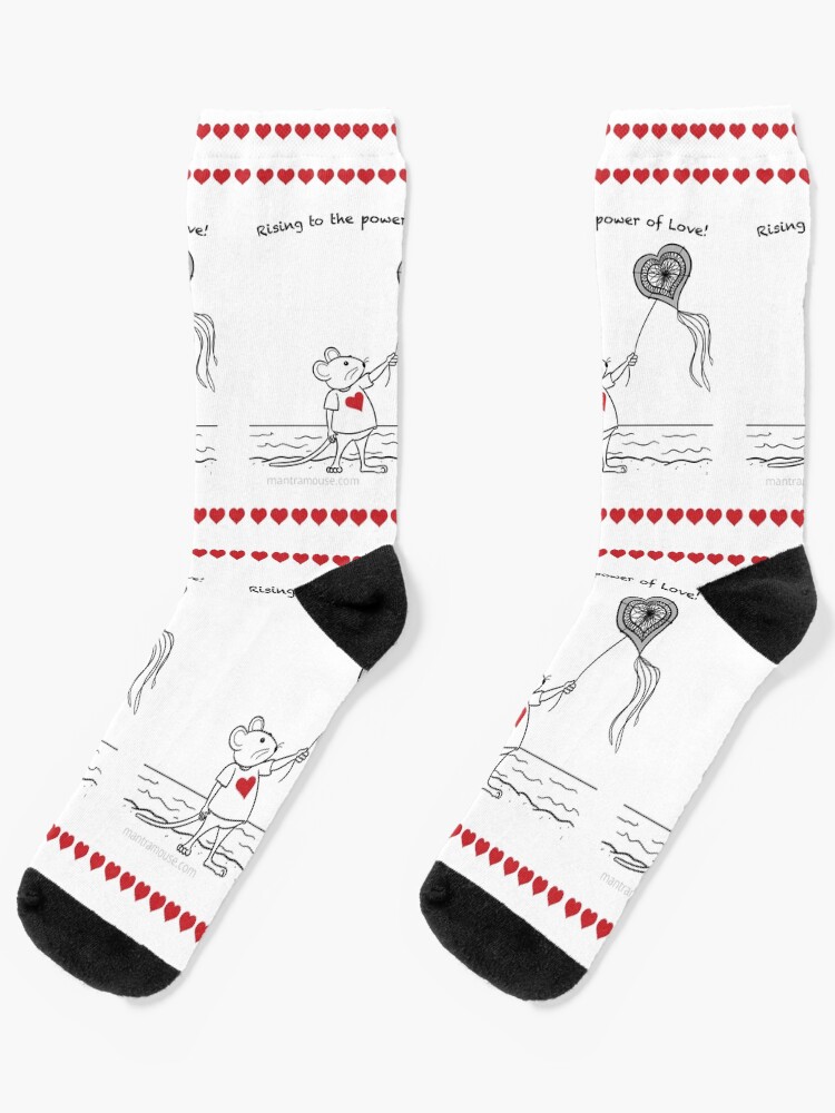 Thumbnail 1 of 5, Socks, MantraMouse® Rising to Love Cartoon designed and sold by donnamartini.