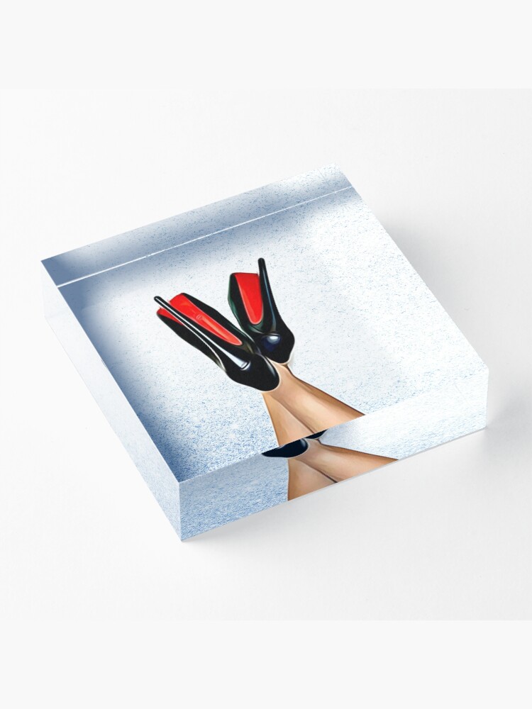 Alternate view of Christian Louboutin Sexy High Heel Red Bottoms Heels Up Acrylic Block
