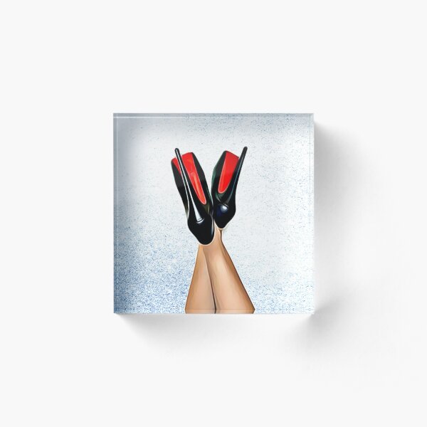Christian Louboutin Sexy High Heel Red Bottoms Heels Up Acrylic Block